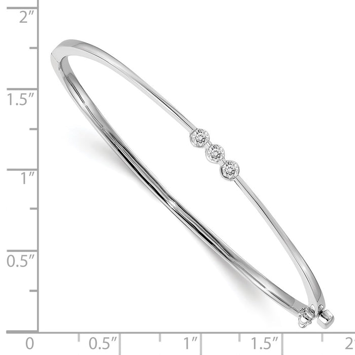 14k White Gold VS Diamond Hinged Bangle