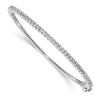 Thumbnail for 14k White Gold A Diamond Hinged Bangle