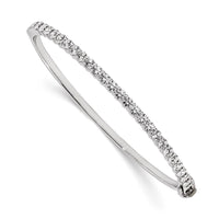 Thumbnail for 14k White Gold AA Diamond Hinged Bangle