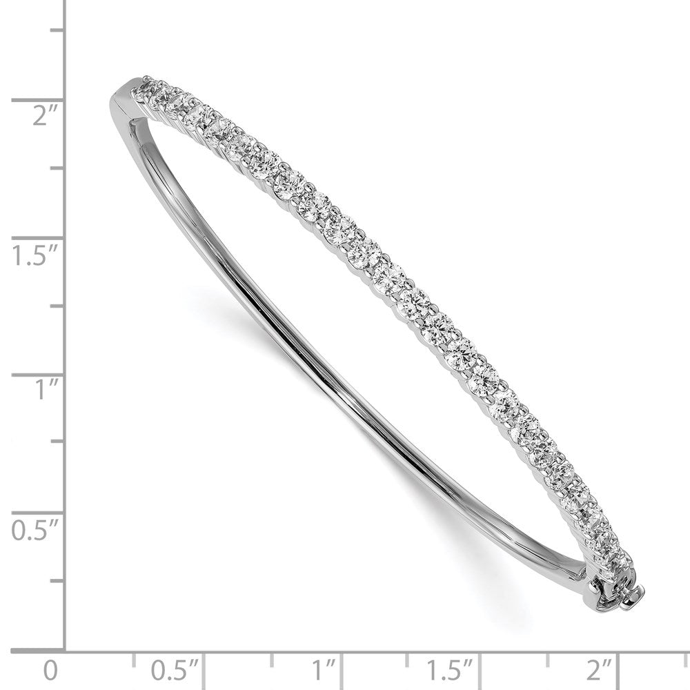14k White Gold Holds 25 2.9mm 1.9ct Hinged Bangle Mounting