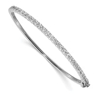 Thumbnail for 14k White Gold AAA Diamond Hinged Bangle