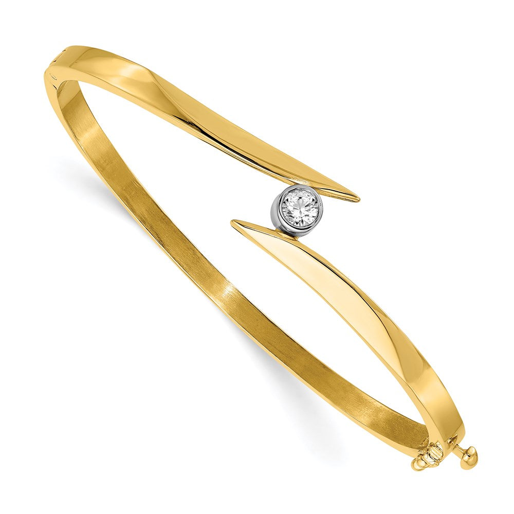 14k Two-tone Hinged Bangle Bracelet Mounting