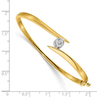 Thumbnail for 14k Two-tone VS Diamond Hinged Bangle