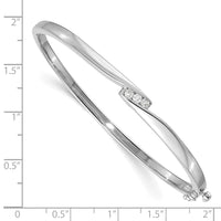 Thumbnail for 14k White Gold A Diamond Hinged Bangle