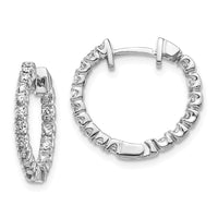 Thumbnail for 14k White Gold A Diamond Hinged Hoop Earrings