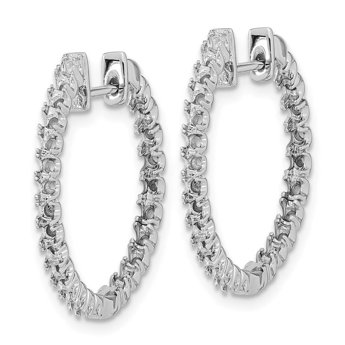 14k White Gold Diamond Hinged Hoop Earring Mountings