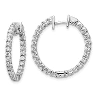 Thumbnail for 14k White Gold A Diamond Hinged Hoop Earrings