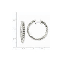 Thumbnail for 14k White Gold VS Diamond Hinged Hoop Earrings