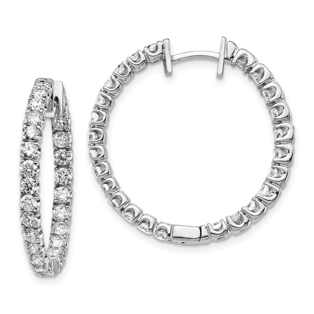 14k White Gold VS Diamond Hinged Hoop Earrings