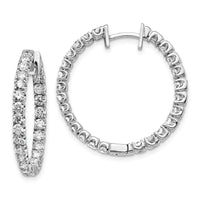 Thumbnail for 14k White Gold AAA Diamond Hinged Hoop Earrings