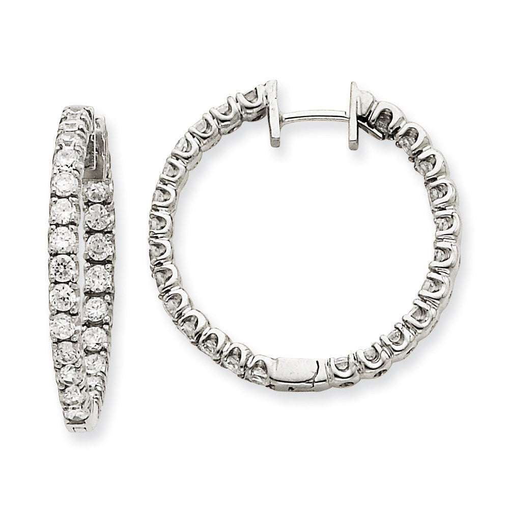 14k White Gold Diamond Hinged Hoop Earring Mountings