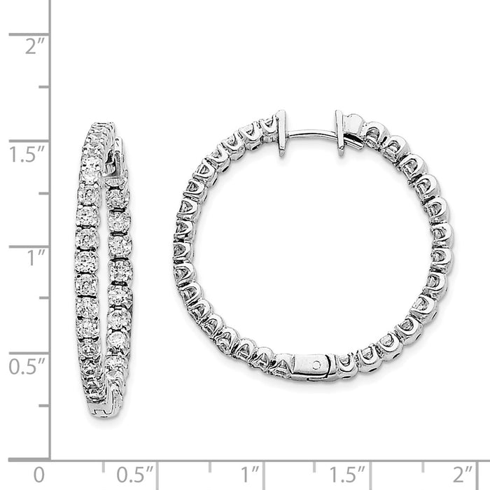 14kw AAA Diamond Hinged Hoop Earrings
