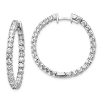 Thumbnail for 14k White Gold VS Diamond Hinged Hoop Earrings