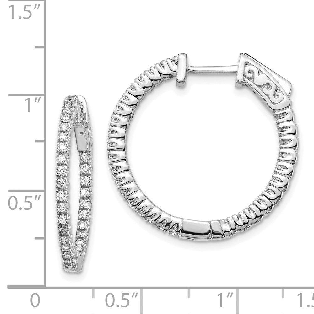 14k White Gold Round Hoop w/Safety Clasp Earring Mountings