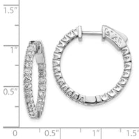 Thumbnail for 14k White Gold Round Hoop w/Safety Clasp Earring Mountings