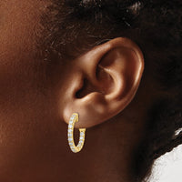 Thumbnail for 14k Diamond Round Hoop w/Safety Clasp Earrings
