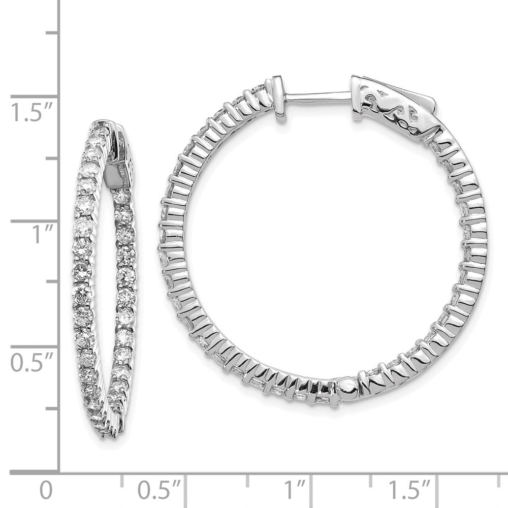 14k White Gold Round Hoop w/Safety Clasp Earring Mountings