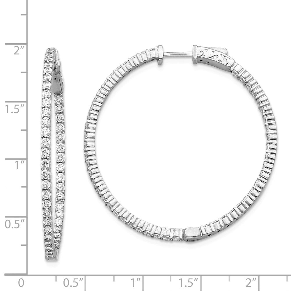 14k White Gold Round Hoop w/Safety Clasp Earring Mountings