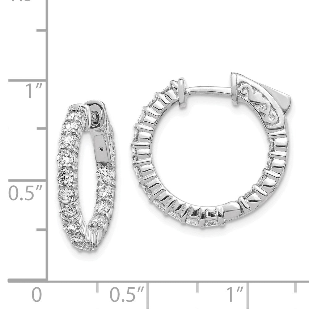14k White Gold Round Hoop w/Safety Clasp Earring Mountings