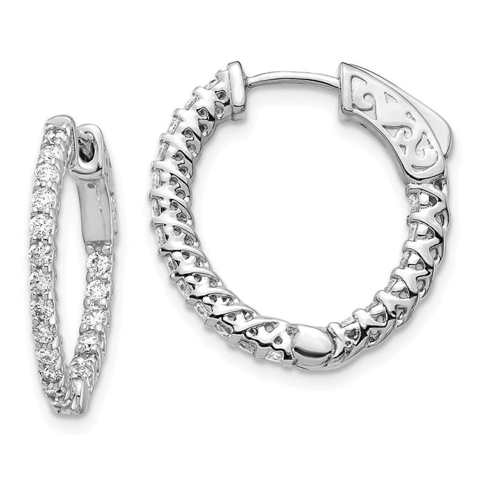 14k White Gold Round Hoop w/Safety Clasp Earring Mountings