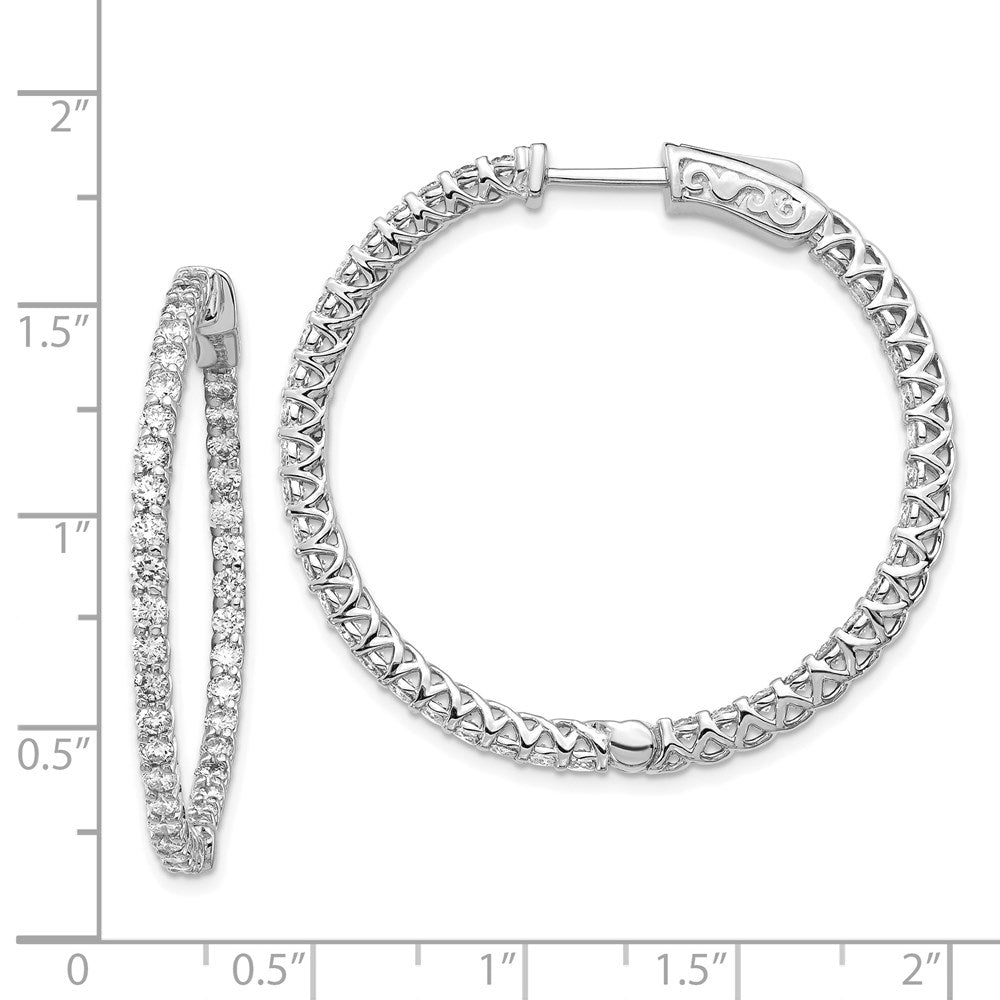 14k White Gold Round Hoop w/Safety Clasp Earring Mountings