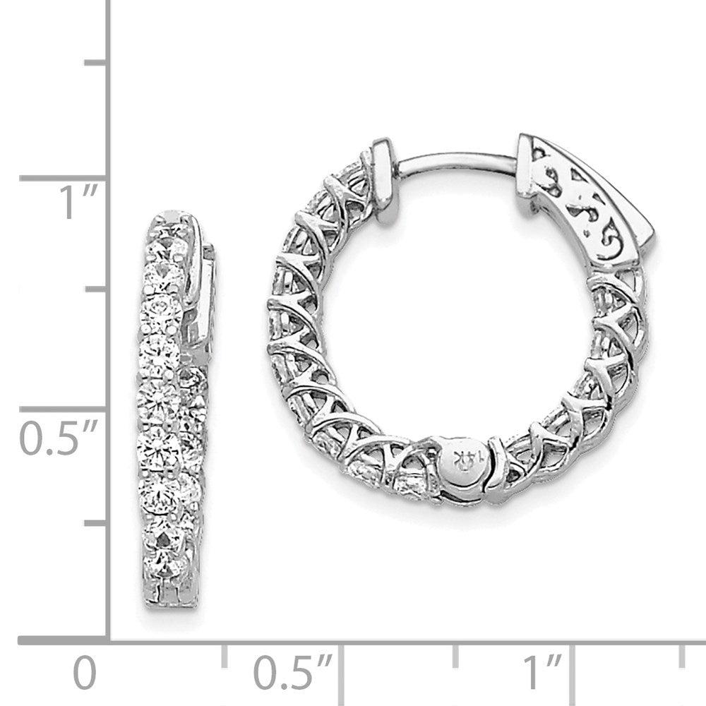 14k White Gold Round Hoop w/Safety Clasp Earring Mountings