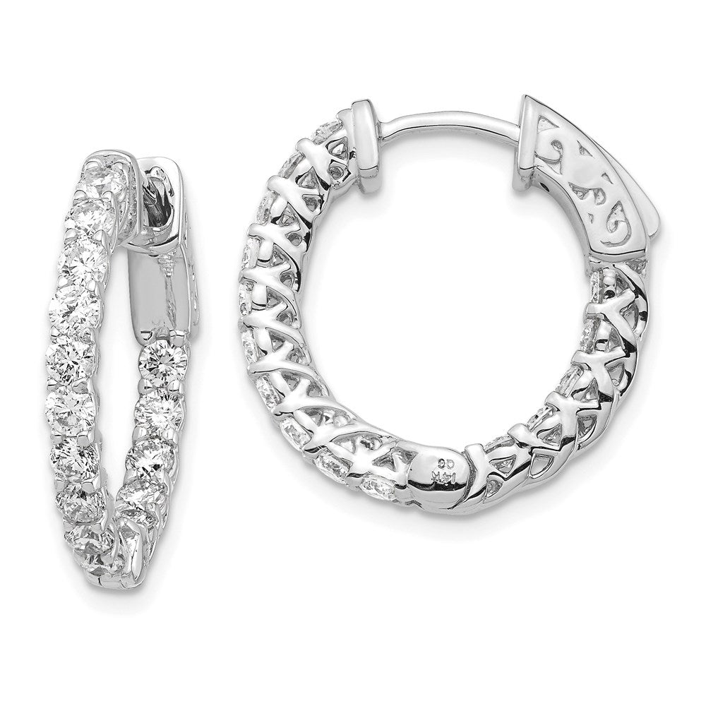 14k White Gold Round Hoop w/Safety Clasp Earring Mountings