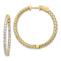 Thumbnail for 14k Diamond Round Hoop w/Safety Clasp Earrings