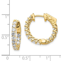 Thumbnail for 14k Diamond Round Hoop w/Safety Clasp Earrings