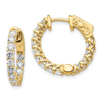 Thumbnail for 14k Diamond Round Hoop w/Safety Clasp Earrings