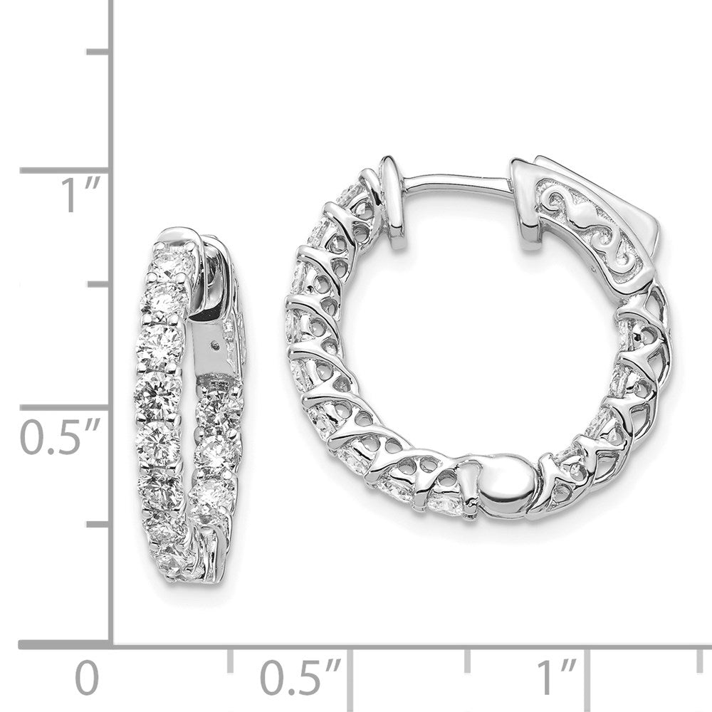 14k White Gold Round Hoop w/Safety Clasp Earring Mountings