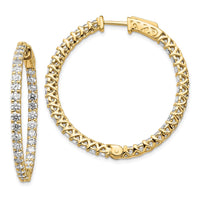 Thumbnail for 14k Diamond Round Hoop w/Safety Clasp Earrings