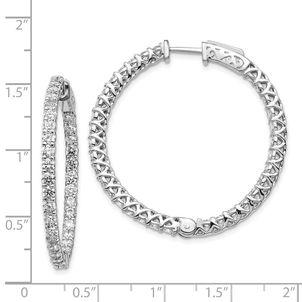 14k White Gold Round Hoop w/Safety Clasp Earring Mountings