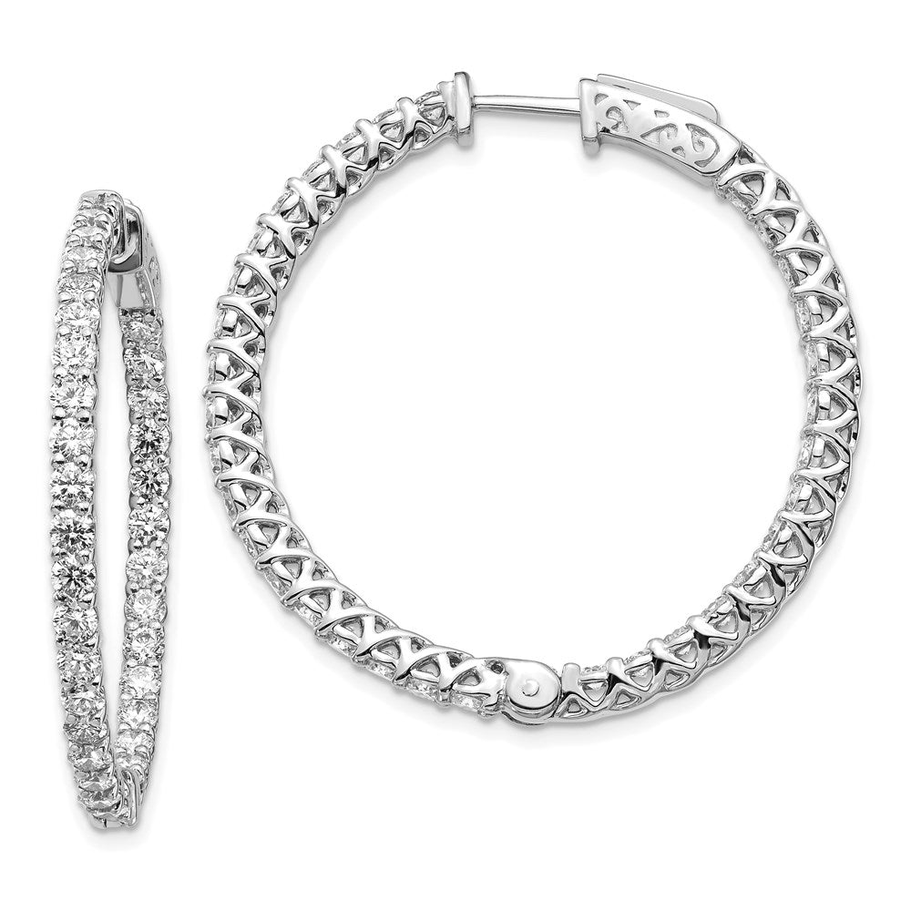 14k White Gold Round Hoop w/Safety Clasp Earring Mountings