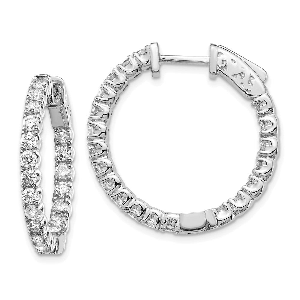 14k White Gold Round Hoop w/Safety Clasp Earring Mountings