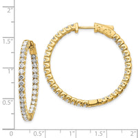 Thumbnail for 14k Diamond Round Hoop w/Safety Clasp Earrings