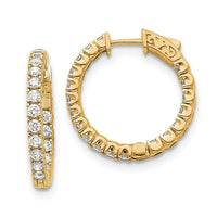 Thumbnail for 14k Diamond Round Hoop w/Safety Clasp Earrings