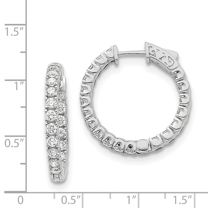 14k White Gold Round Hoop w/Safety Clasp Earring Mountings