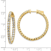 Thumbnail for 14k Diamond Round Hoop w/Safety Clasp Earrings