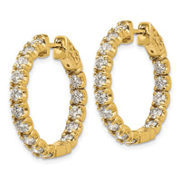 Thumbnail for 14k Diamond Round Hoop w/Safety Clasp Earrings