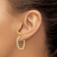 Thumbnail for 14k Diamond Round Hoop w/Safety Clasp Earrings