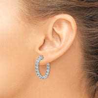 Thumbnail for 14k White Gold Round Hoop w/Safety Clasp Earring Mountings