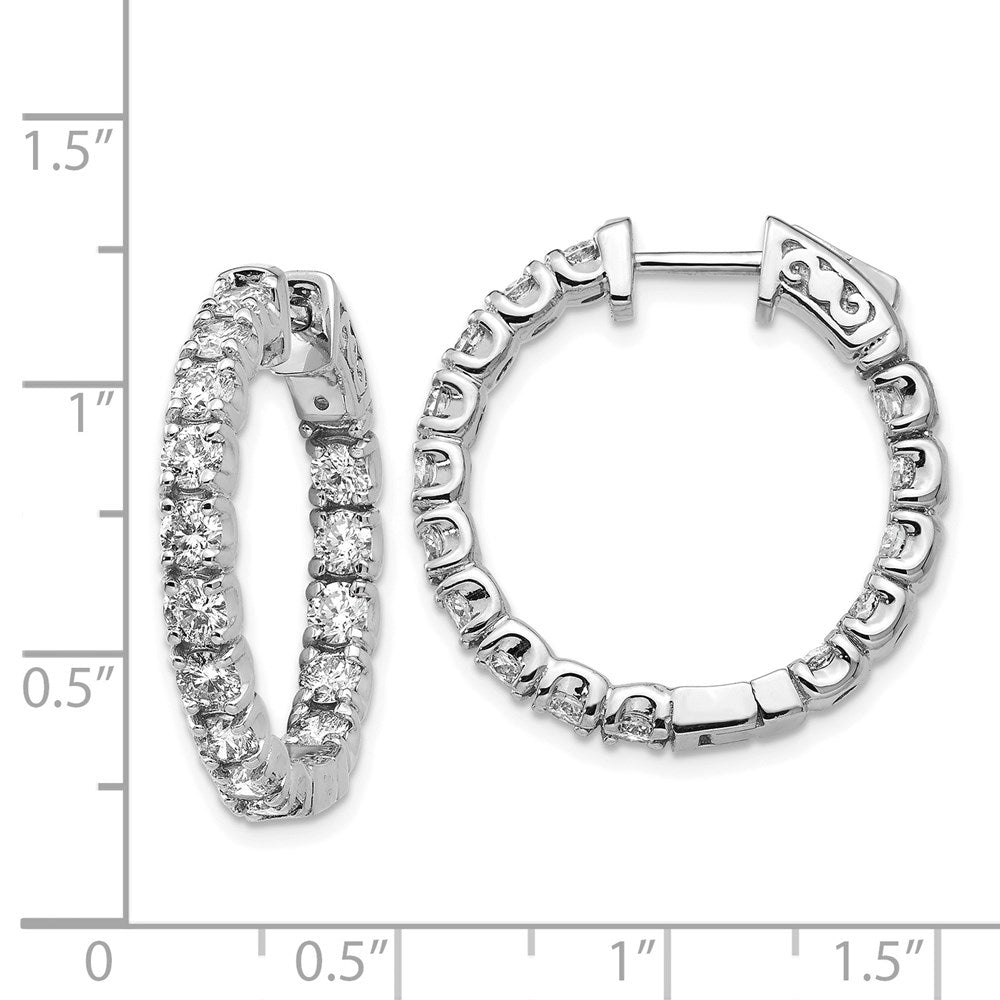 14k White Gold Round Hoop w/Safety Clasp Earring Mountings