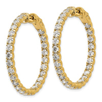 Thumbnail for 14k Diamond Round Hoop w/Safety Clasp Earrings