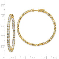 Thumbnail for 14k Diamond Round Hoop w/Safety Clasp Earrings