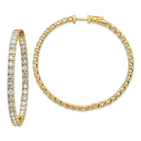 Thumbnail for 14k Diamond Round Hoop w/Safety Clasp Earrings