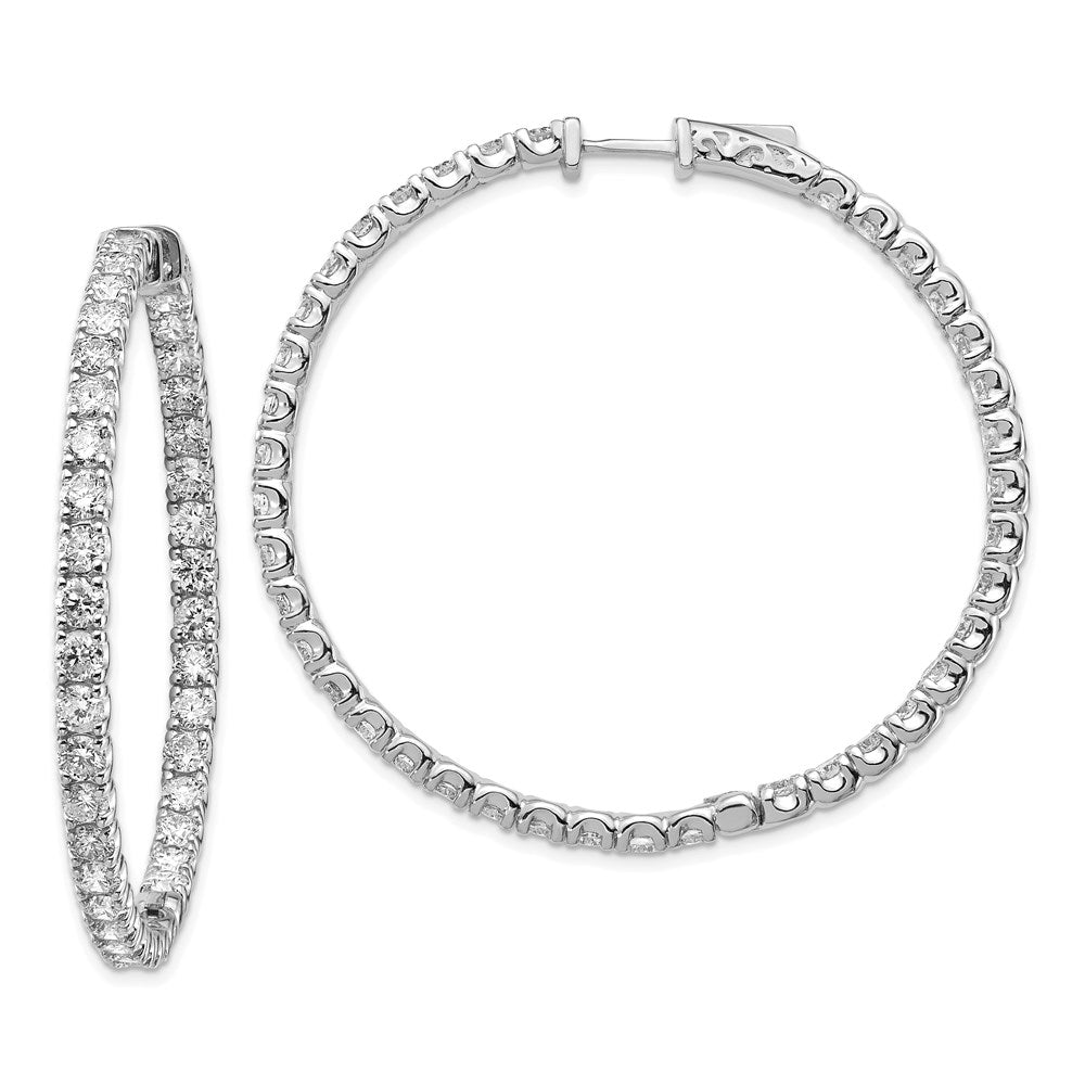 14k White Gold Round Hoop w/Safety Clasp Earring Mountings