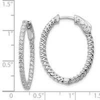 Thumbnail for 14k White Gold Oval Hoop w/Safety Clasp Earring Mountings