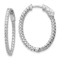 Thumbnail for 14k White Gold Oval Hoop w/Safety Clasp Earring Mountings