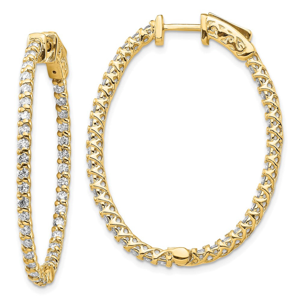 14k Oval Hoop w/Safety Clasp Earring Mountings